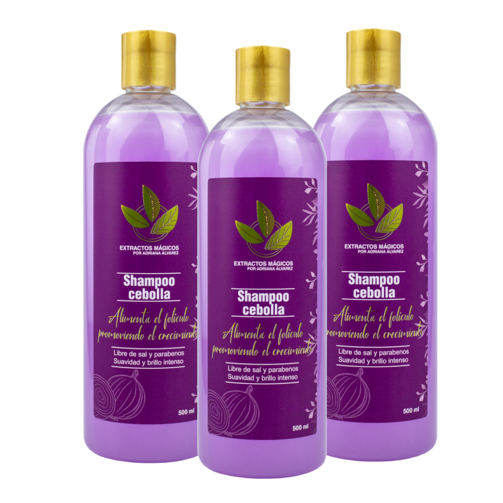 Shampoo de Cebolla Libre de Sal 500ml Extractos Mágicos Combo x 3 unidades