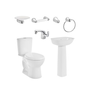 Combo Aluvia Plus redondo con pedestal blanco