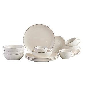 Vajilla Corona Harmony Plateado 4 puestos 16 piezas