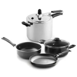 Combo Universal Olla a Presión + Sartén + Perol de Aluminio 6 L