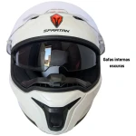CASCO SPARTAN PANTHER BLACO BRILLO