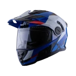 NUEVO CASCO XSPORT MULTIPROPOSITO ABATIBLE 165 Amtop Azul Rojo Brillante
