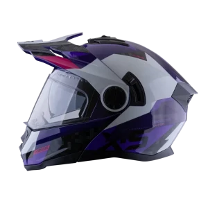 CASCO XSPORT MUTIPOPOSITO ABATIBLE 165 Amtop Gris Morado Brillante