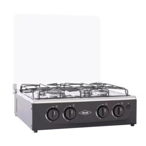 Estufa de Mesa HACEB 4 Puestos Gas Propano Avellana Vidrio Negro
